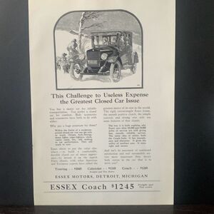 Vintage 1923 Essex Coach Greatest Closed Car Ad Advertisement